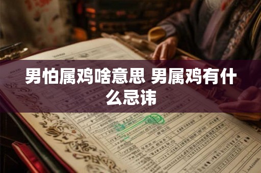 男怕属鸡啥意思 男属鸡有什么忌讳