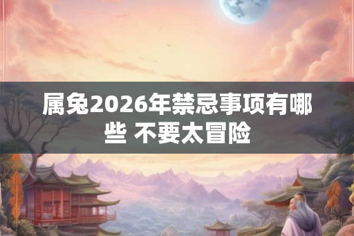 属兔2026年禁忌事项有哪些 不要太冒险