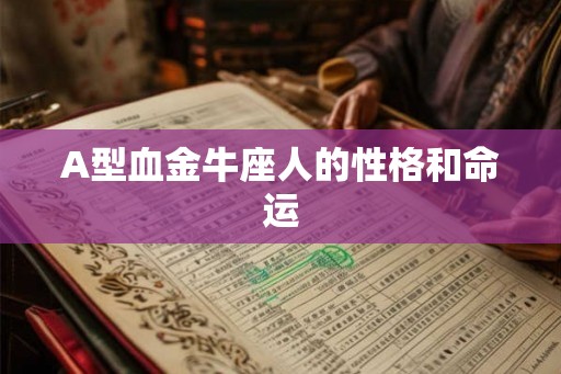 A型血金牛座人的性格和命运 A型血金牛座人的性格和命运