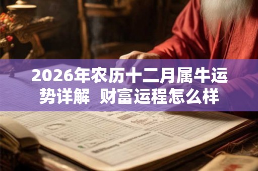 2026年农历十二月属牛运势详解 财富运程怎么样 2026年农历十二月属牛运势详解 财富运程怎么样