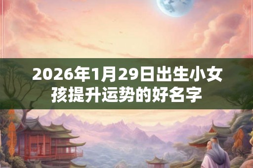 2026年1月29日出生小女孩提升运势的好名字