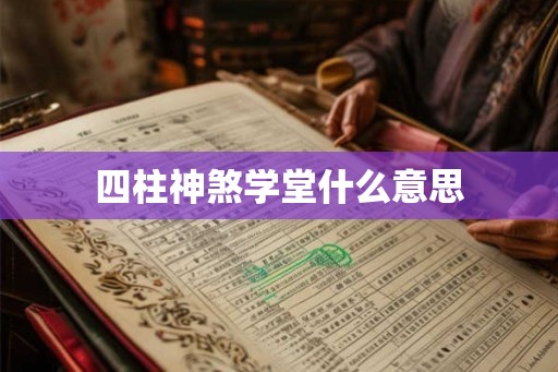 四柱神煞学堂什么意思