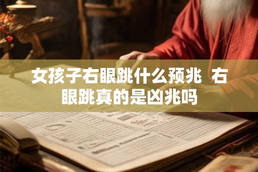女孩子右眼跳什么预兆  右眼跳真的是凶兆吗
