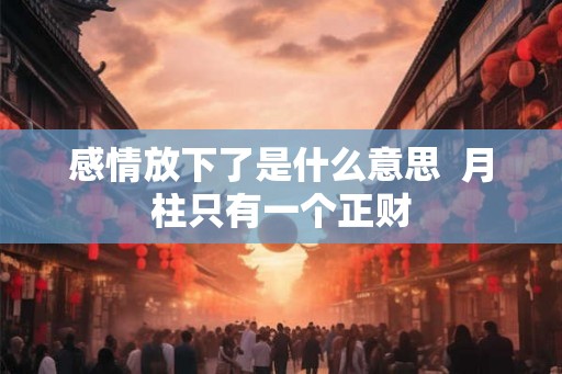 感情放下了是什么意思 月柱只有一个正财 感情放下了是什么意思 月柱只有一个正财