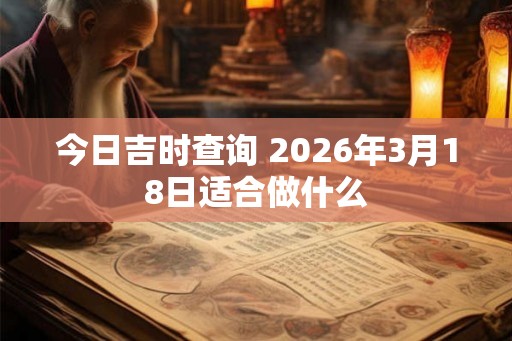 今日吉时查询 2026年3月18日适合做什么