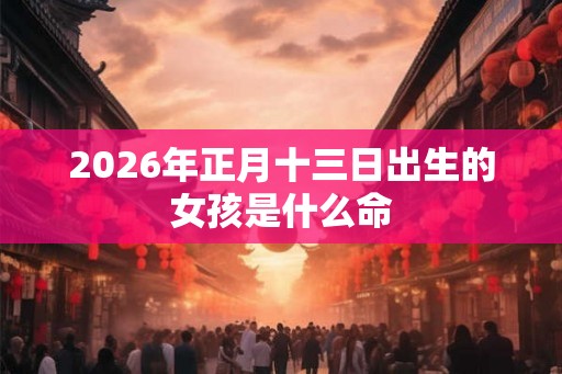 2026年正月十三日出生的女孩是什么命 2026年正月十三日出生的女孩是什么命