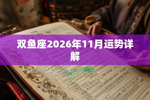 双鱼座2026年11月运势详解