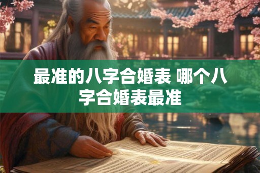最准的八字合婚表 哪个八字合婚表最准