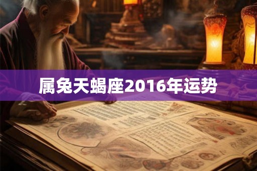 属兔天蝎座2016年运势