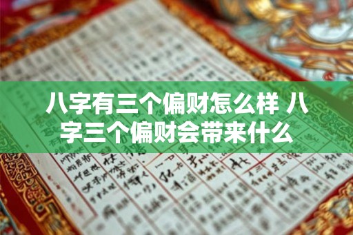 八字有三个偏财怎么样 八字三个偏财会带来什么