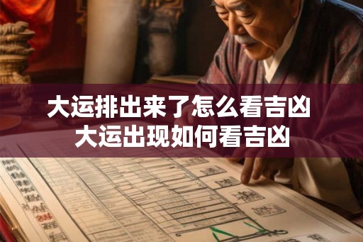 大运排出来了怎么看吉凶 大运出现如何看吉凶 大运排出来了怎么看吉凶 大运出现如何看吉凶