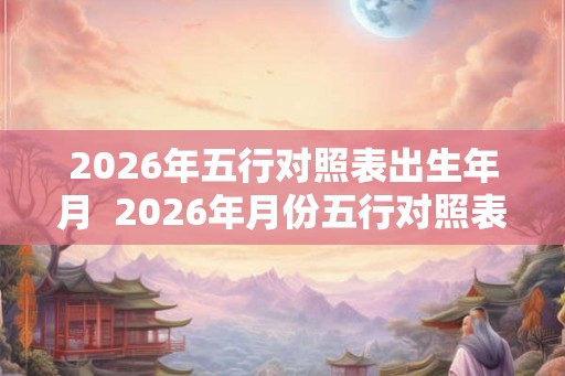 2026年五行对照表出生年月  2026年月份五行对照表