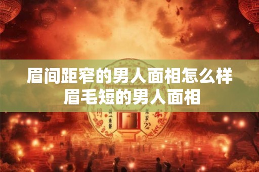 眉间距窄的男人面相怎么样 眉毛短的男人面相