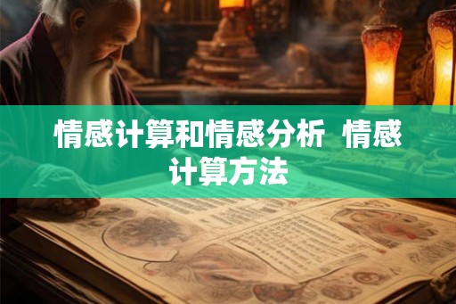情感计算和情感分析 情感计算方法 情感计算和情感分析 情感计算方法
