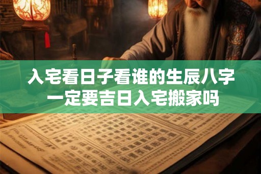 入宅看日子看谁的生辰八字 一定要吉日入宅搬家吗