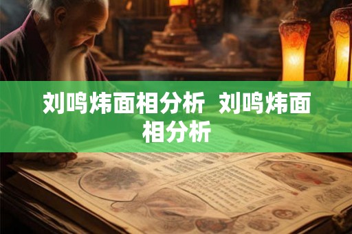 刘鸣炜面相分析 刘鸣炜面相分析 刘鸣炜面相分析 刘鸣炜面相分析