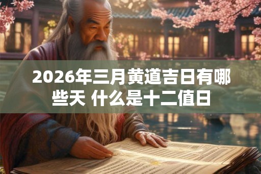 2026年三月黄道吉日有哪些天 什么是十二值日
