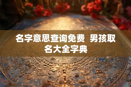名字意思查询免费 男孩取名大全字典 名字意思查询免费 男孩取名大全字典
