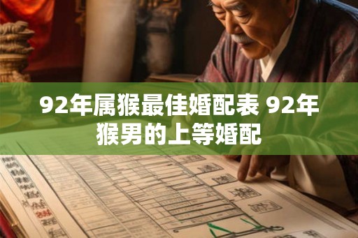 92年属猴最佳婚配表 92年猴男的上等婚配