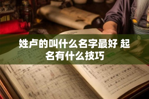 姓卢的叫什么名字最好 起名有什么技巧 姓卢的叫什么名字最好 起名有什么技巧