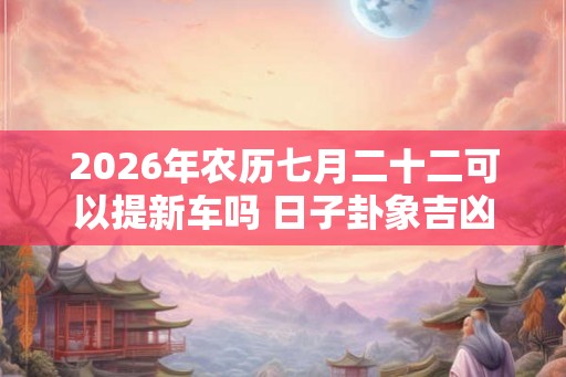 2026年农历七月二十二可以提新车吗 日子卦象吉凶