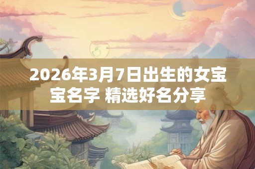 2026年3月7日出生的女宝宝名字 精选好名分享