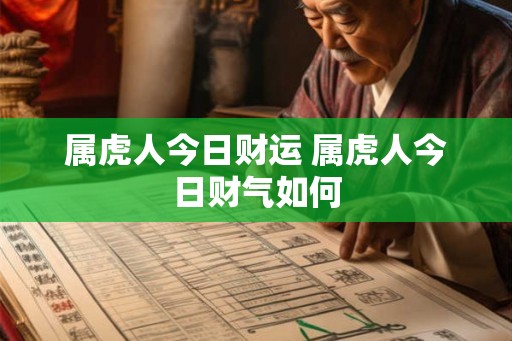 属虎人今日财运 属虎人今日财气如何