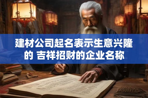 建材公司起名表示生意兴隆的 吉祥招财的企业名称