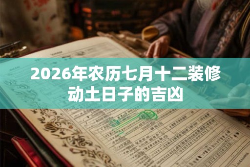 2026年农历七月十二装修动土日子的吉凶