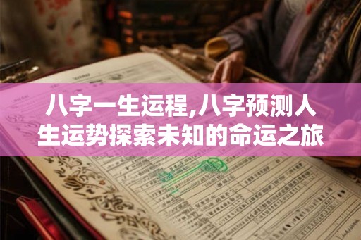八字一生运程,八字预测人生运势探索未知的命运之旅