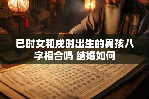 巳时女和戌时出生的男孩八字相合吗 结婚如何