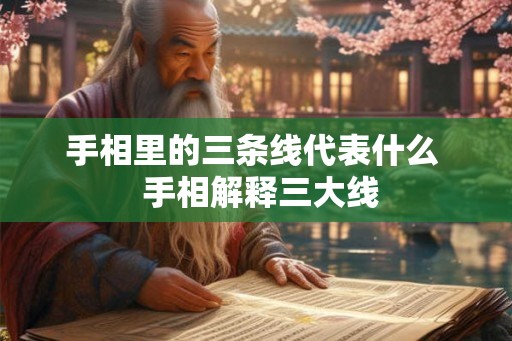 手相里的三条线代表什么  手相解释三大线