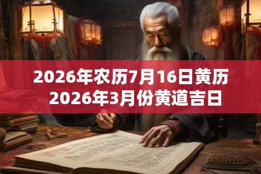 2026年农历7月16日黄历  2026年3月份黄道吉日