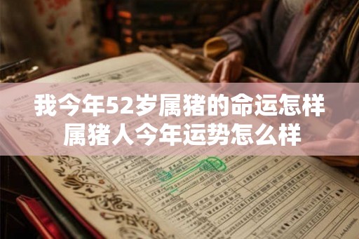 我今年52岁属猪的命运怎样 属猪人今年运势怎么样