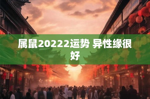 属鼠20222运势 异性缘很好