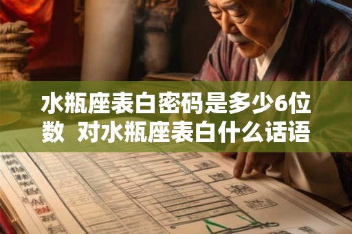 水瓶座表白密码是多少6位数  对水瓶座表白什么话语最有效
