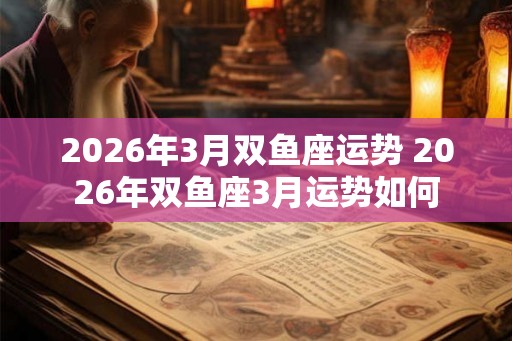 2026年3月双鱼座运势 2026年双鱼座3月运势如何