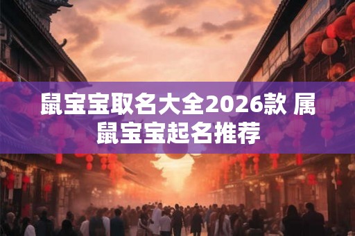 鼠宝宝取名大全2026款 属鼠宝宝起名推荐