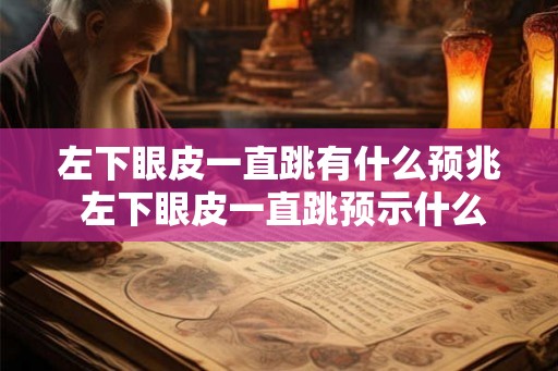 左下眼皮一直跳有什么预兆 左下眼皮一直跳预示什么