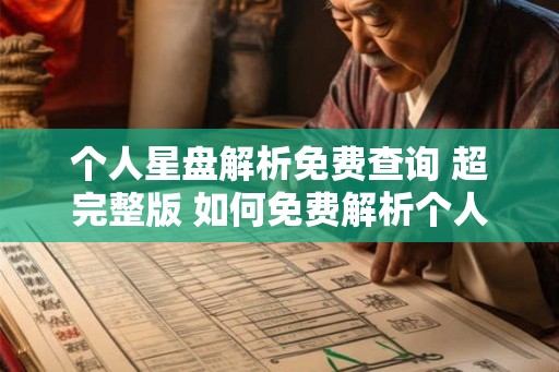 个人星盘解析免费查询 超完整版 如何免费解析个人星盘