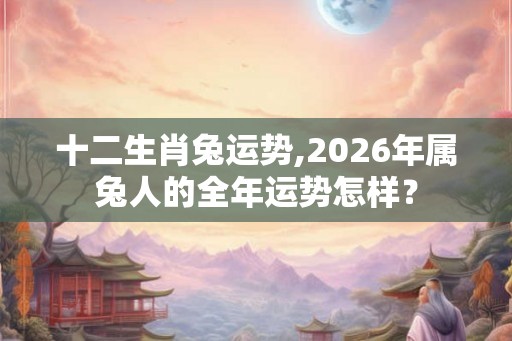 十二生肖兔运势,2026年属兔人的全年运势怎样? 十二生肖兔运势,2026年属兔人的全年运势怎样?