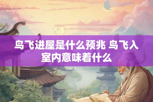 鸟飞进屋是什么预兆 鸟飞入室内意味着什么