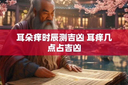 耳朵痒时辰测吉凶 耳痒几点占吉凶
