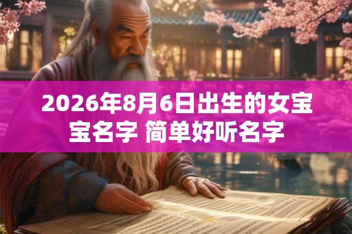 2026年8月6日出生的女宝宝名字 简单好听名字