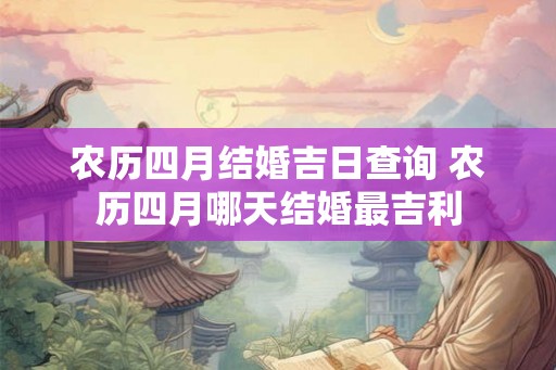农历四月结婚吉日查询 农历四月哪天结婚最吉利
