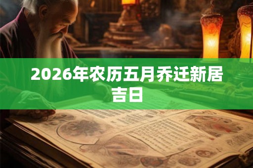 2026年农历五月乔迁新居吉日