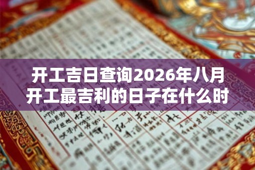 开工吉日查询2026年八月开工最吉利的日子在什么时候