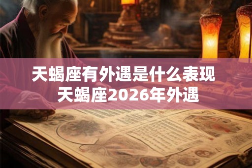 天蝎座有外遇是什么表现  天蝎座2026年外遇