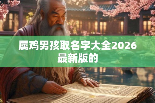 属鸡男孩取名字大全2026最新版的