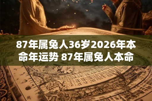 87年属兔人36岁2026年本命年运势 87年属兔人本命年佩戴什么好